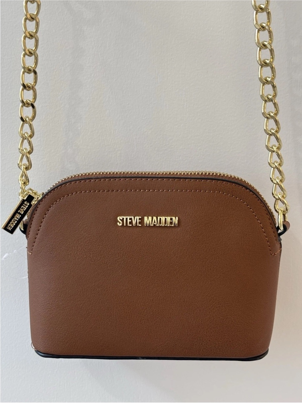 Steve Madden Brown Gold Chain Crossbody Bag